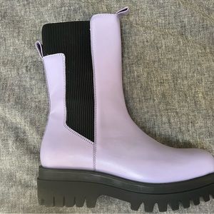 NWT COS purple chunky leather Chelsea boots